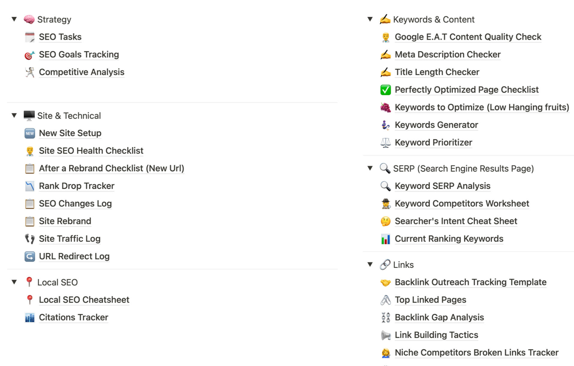 A screenshot of SEO Growth Kit's SEO Templates & Workflows