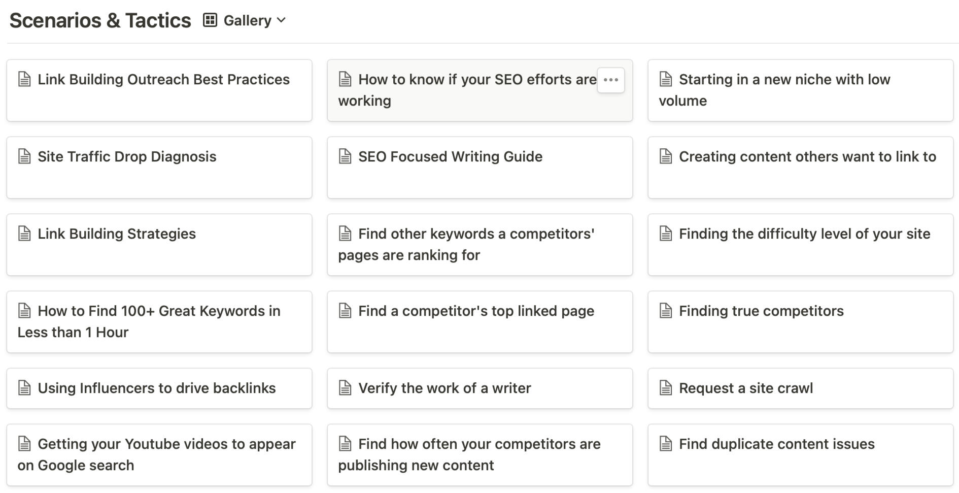 A screenshot of SEO Growth Kit's SEO Tactics